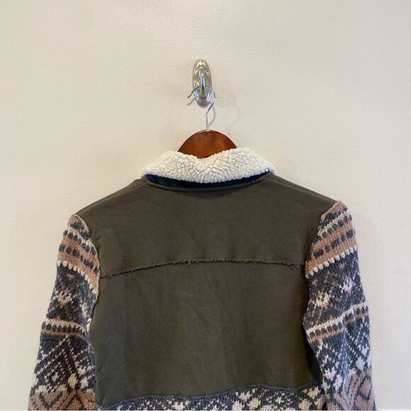 We The Free Lambswool & Cotton Fair Isle Zip Up Sweater Jacket size small - Picture 6 of 14